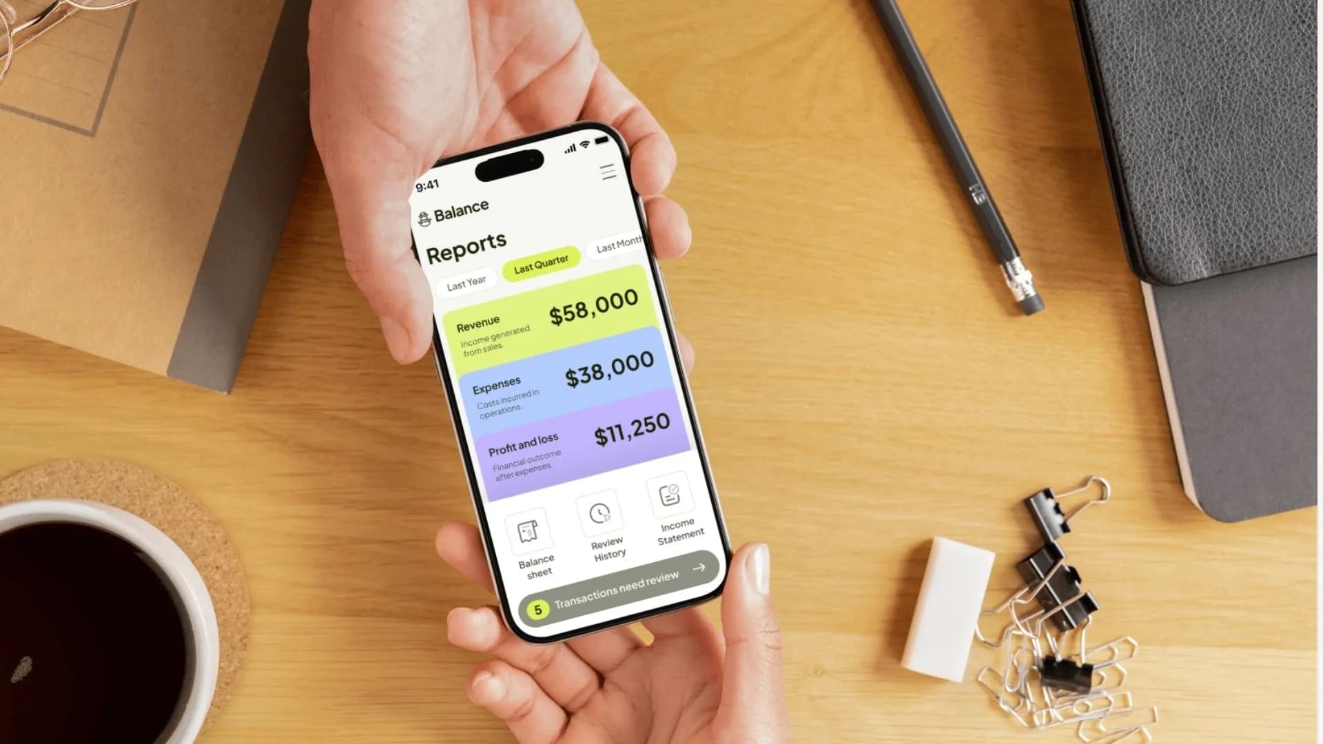 Product visual for the Balance financial management application