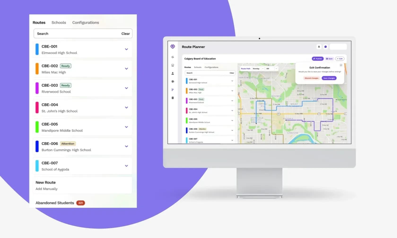 Route planner dashboard
